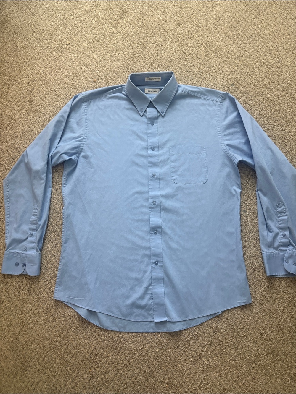 Pierre Cardin Men's Light Blue Button-Down Dress Shirt